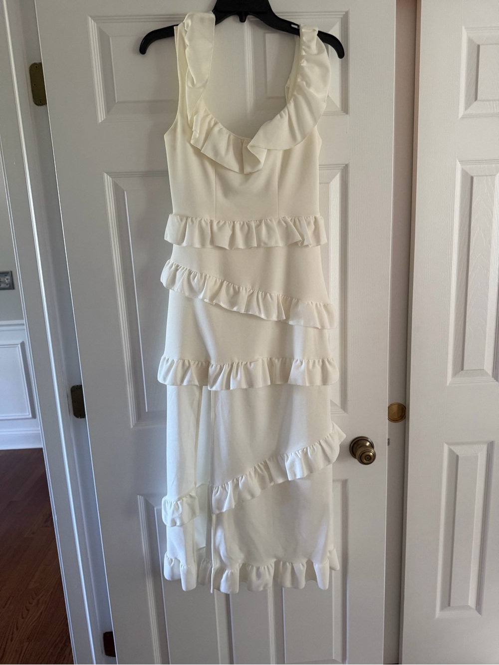 Show Me Your Mumu Ivory White Ruffle Maxi Dress Size M Bridal